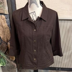 Christopher & Banks Dark Brown Utility Jacket